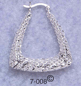 silver triangle filigree hoop earrings