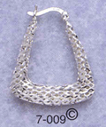 silver triangle filigree hoop earrings