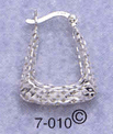 silver small filigree hoop earrings
