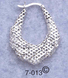 silver fancy filigree hoop earrings