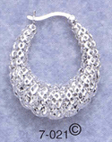 silver fancy filigree hoop earrings