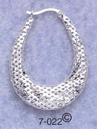 silver 1" filigree hoop earrings