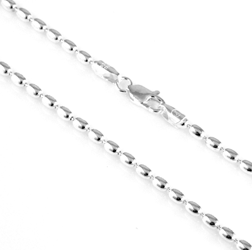 Sterling Silver 3mm Oval Bead Chain