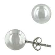 sterling silver 10mm ball or bead earrings