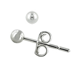 sterling silver 3mm bead or ball earrings