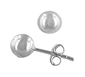 sterling silver 6mm ball or bead earrings