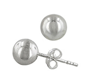 sterling silver 7mm ball or bead earrings