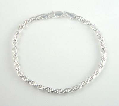 Silver 925 Rope 3 0mm 070 Bracelet or Necklace